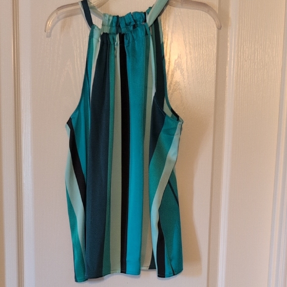 Worthington Aqua and Black Striped Halter Top NWT - Picture 4 of 4